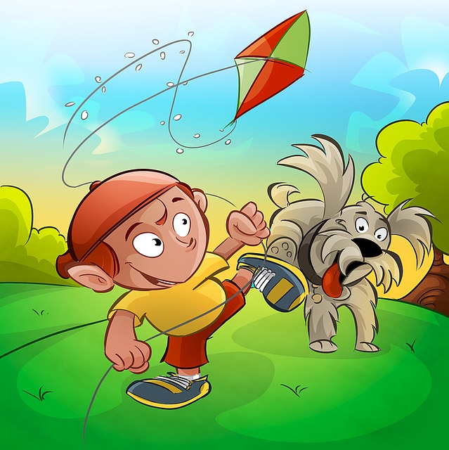 风筝 男孩 狗 - 上的免费图片