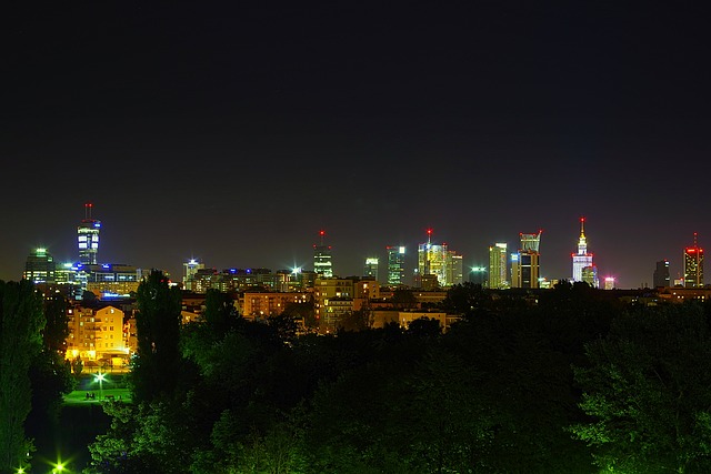 华沙 夜 市中心 - 上的免费照片