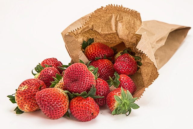 草莓 水果 纸袋 - 上的免费照片