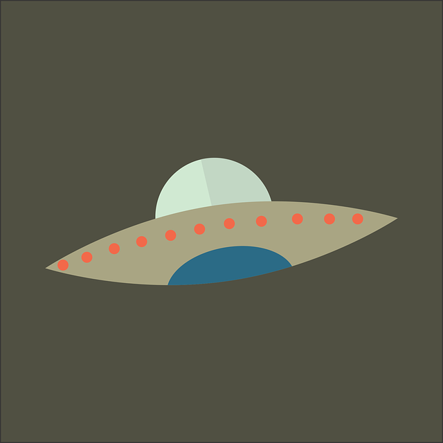 夜晚 飞碟 外星人 - 免费矢量图形