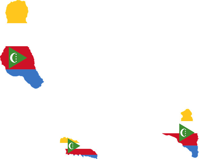 科摩罗 旗帜 地图 - 免费矢量图形