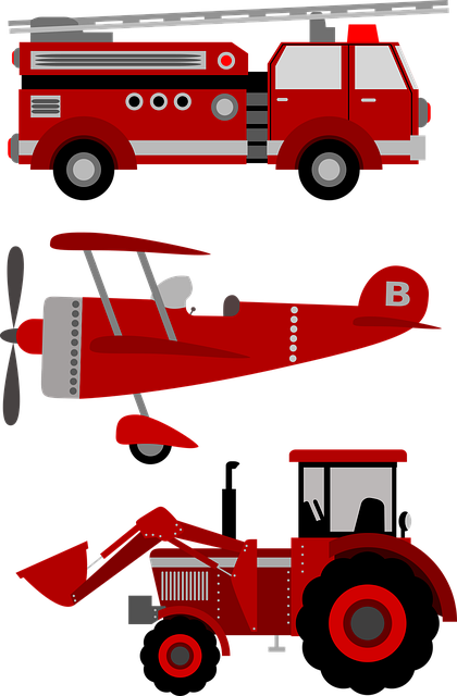 消防车 飞机 拖拉机 - 免费矢量图形
