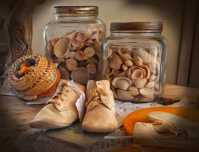 古董店 婴儿鞋 容器 - 上的免费照片
