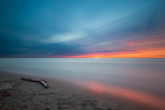 海滩 浮木 日落 - 上的免费照片