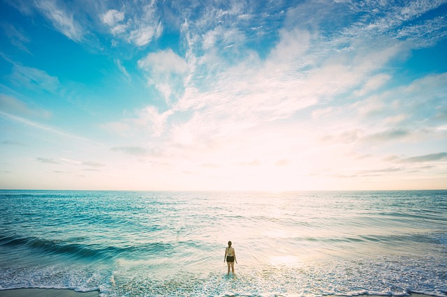 海滩 女士 地平线 - 上的免费照片