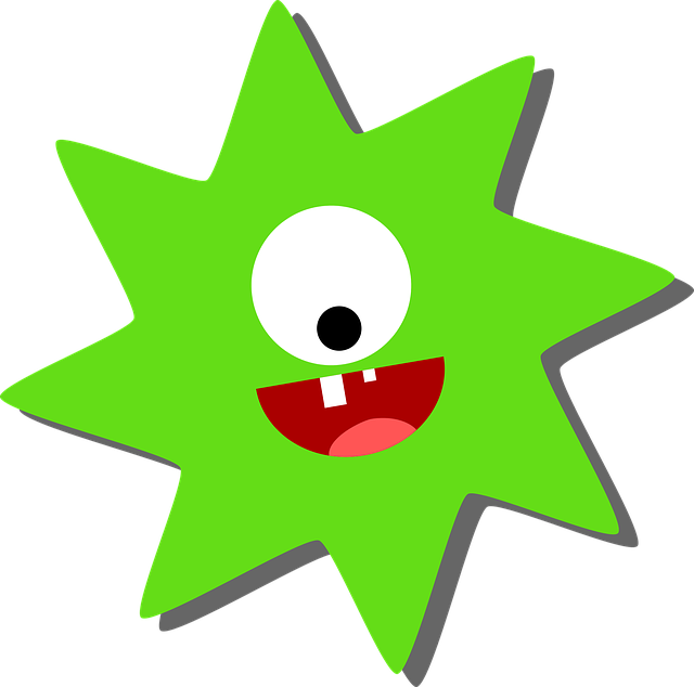 病毒 快乐的 细菌 - 免费矢量图形