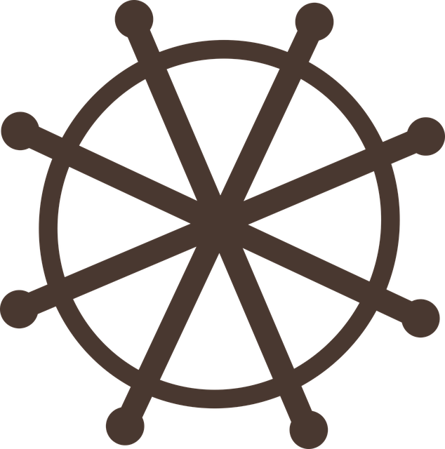 车轮 佛法轮 象征性的 - 免费矢量图形