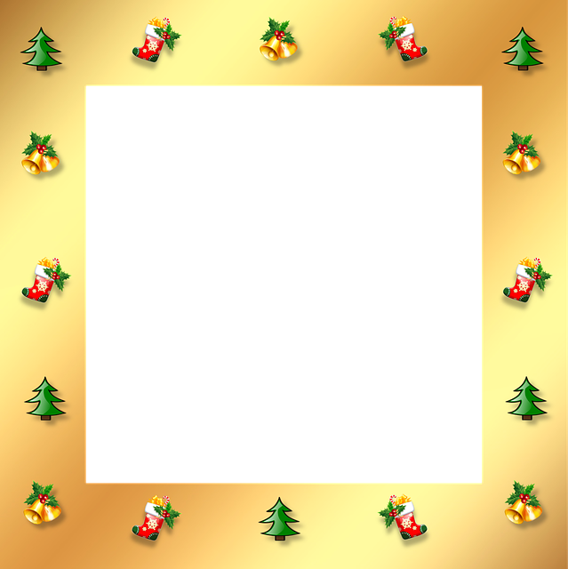 圣诞节 金子 框架 - 上的免费图片