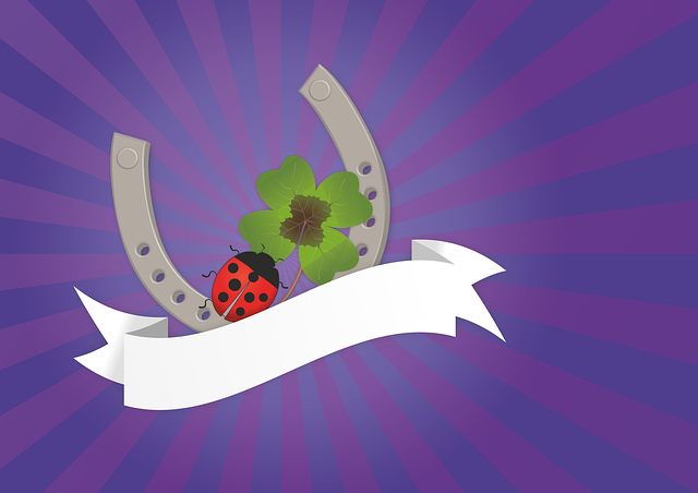 四叶三叶草 马蹄形 瓢虫 - 免费矢量图形