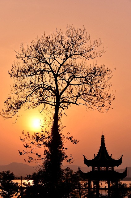 黃昏 夕陽 中國建築 - 上的免费照片