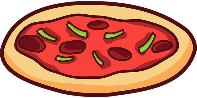 青椒 意大利辣香肠 比萨 - 免费矢量图形