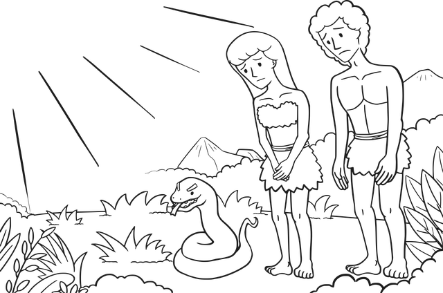 漫画人物 上帝 亚当 - 免费矢量图形