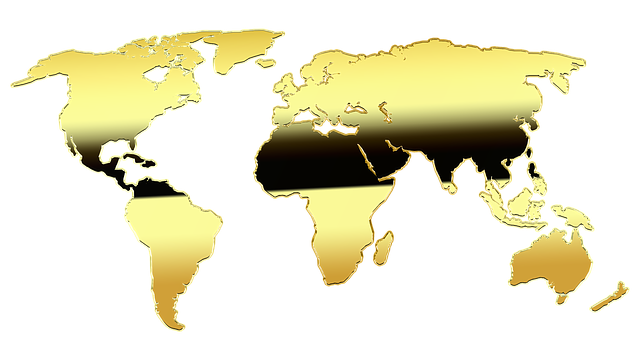 世界地图 地图 金子 - 上的免费图片