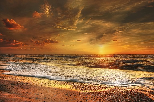 日落 北海 海 - 上的免费照片