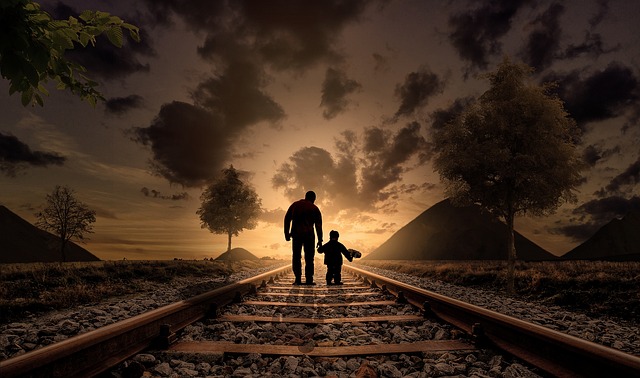 父亲和儿子 步行 铁路 - 上的免费照片