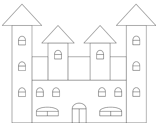 城堡 填色 彩页 - 上的免费图片