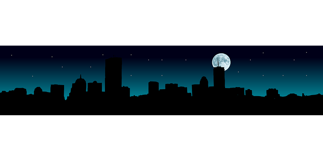 天际线 波士顿 夜晚 - 免费矢量图形