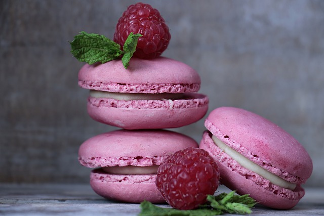 马卡龙 山莓 糕点 - 上的免费照片