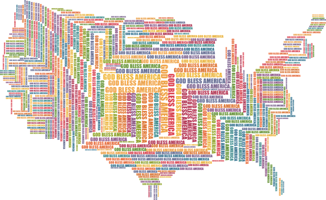 上帝 保佑 美国 - 免费矢量图形