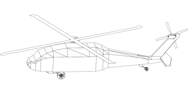 军队 黑鹰 直升机 - 免费矢量图形