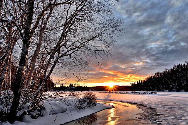 冬季景观 日落 暮 - 上的免费照片