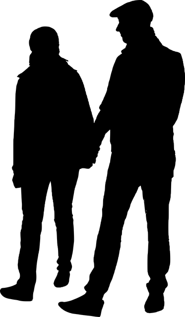 轮廓 步行 爱 - 免费矢量图形