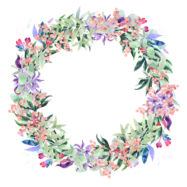 花圈 水彩 花朵 - 上的免费图片