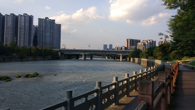 成都 府南河 日落 - 上的免费照片