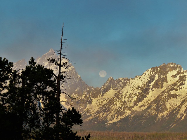 日出 月亮集 大特顿 - 上的免费照片