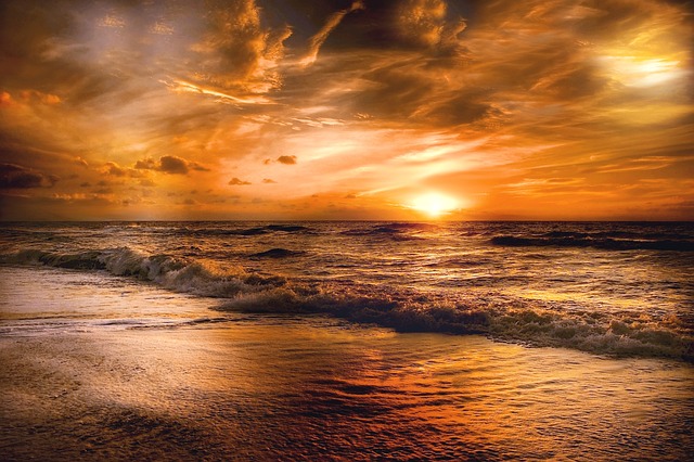 日落 海滩 天空 - 上的免费照片