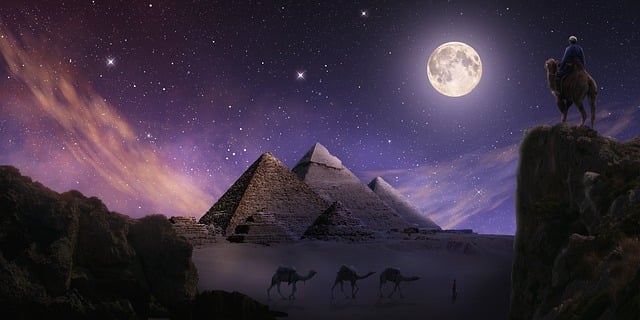 金字塔 吉萨 夜晚 - 上的免费图片