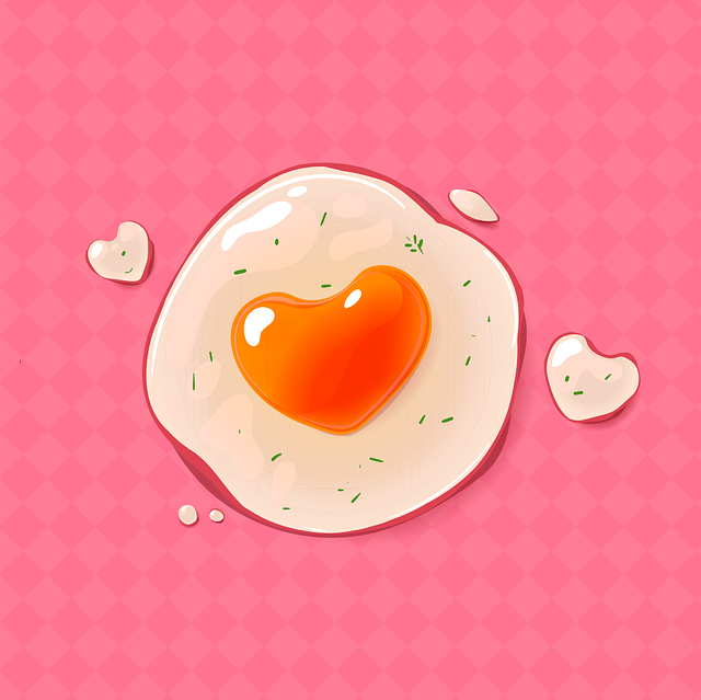 炒鸡蛋 菜 一个心脏 - 免费矢量图形