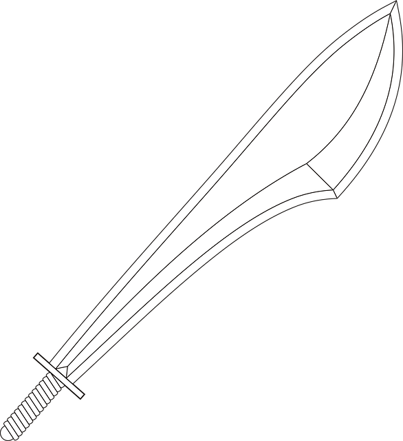 武器 剑 画线 - 免费矢量图形
