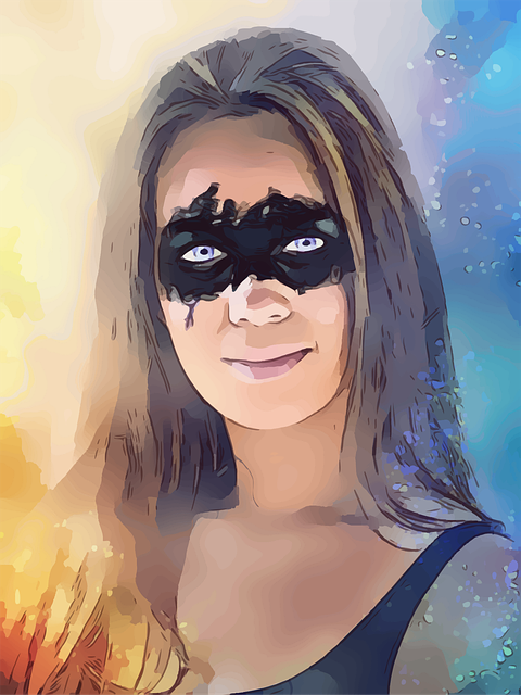 女孩 女士 蒙面 - 免费矢量图形