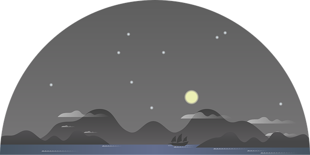山 夜晚 景观 - 免费矢量图形
