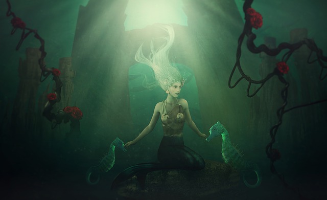 幻想 美人鱼 海 - 上的免费图片