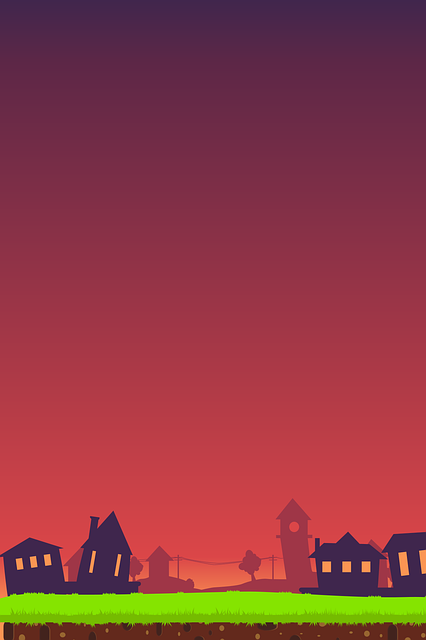 移动视频游戏矢量的背景 卡通频游戏背景 黄昏的背景 - 免费矢量图形