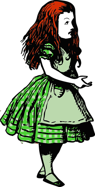 爱丽丝梦游仙境 红色的头发 裙子 - 免费矢量图形