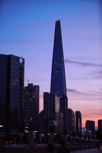 乐天大厦 体系结构 夜景 - 上的免费照片