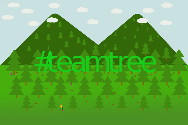 Teamtrees 拯救地球 Teamtree - 免费矢量图形