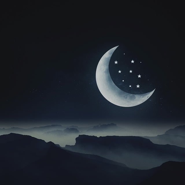 月亮 星星 夜晚 - 上的免费图片