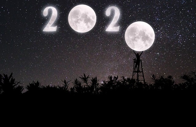 新的一年 满月 星空 - 上的免费图片