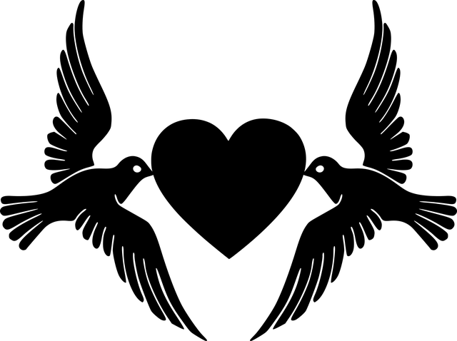 鸽子 心 轮廓 - 免费矢量图形