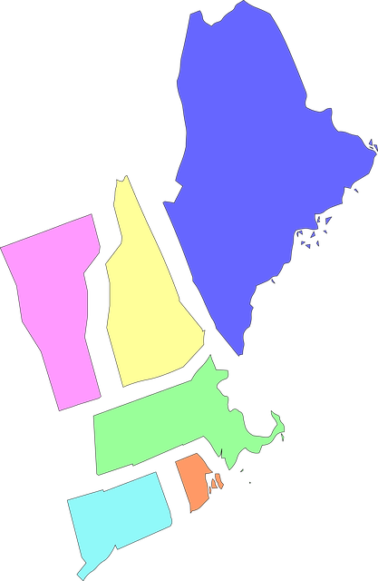 新英格兰 美国 状态 - 免费矢量图形