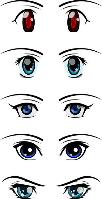 眼睛 眉毛 日本动画片 - 免费矢量图形