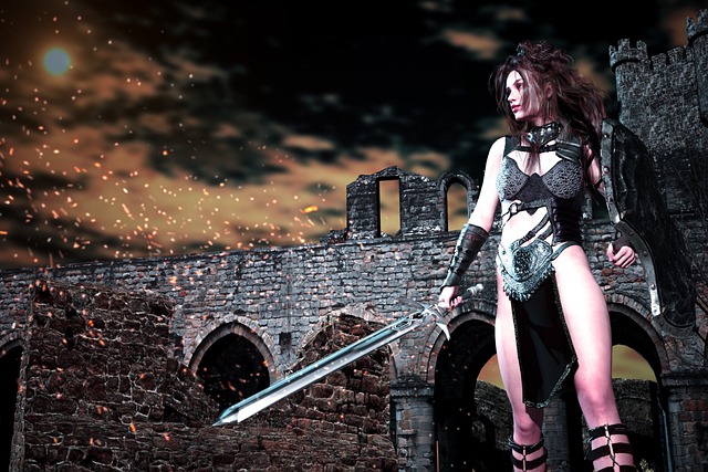 战士 女性 日落 - 上的免费图片