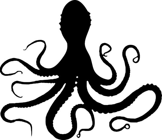 章鱼 触手 轮廓 - 免费矢量图形