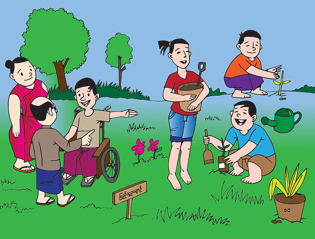 缅甸 人们 参加 - 免费矢量图形