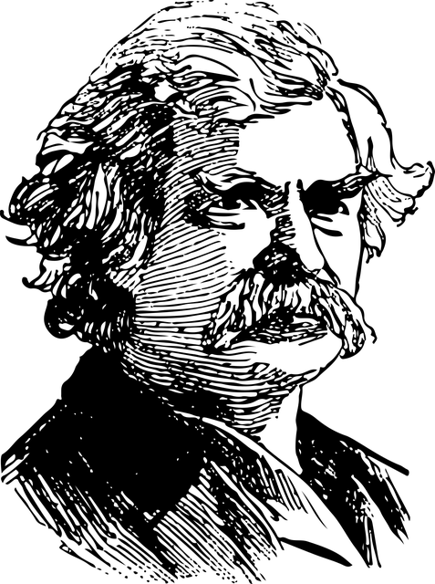 塞缪尔·朗霍恩·克莱门斯 肖像 线条艺术 - 免费矢量图形