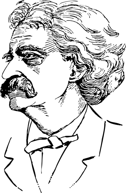 塞缪尔·朗霍恩·克莱门斯 肖像 线条艺术 - 免费矢量图形